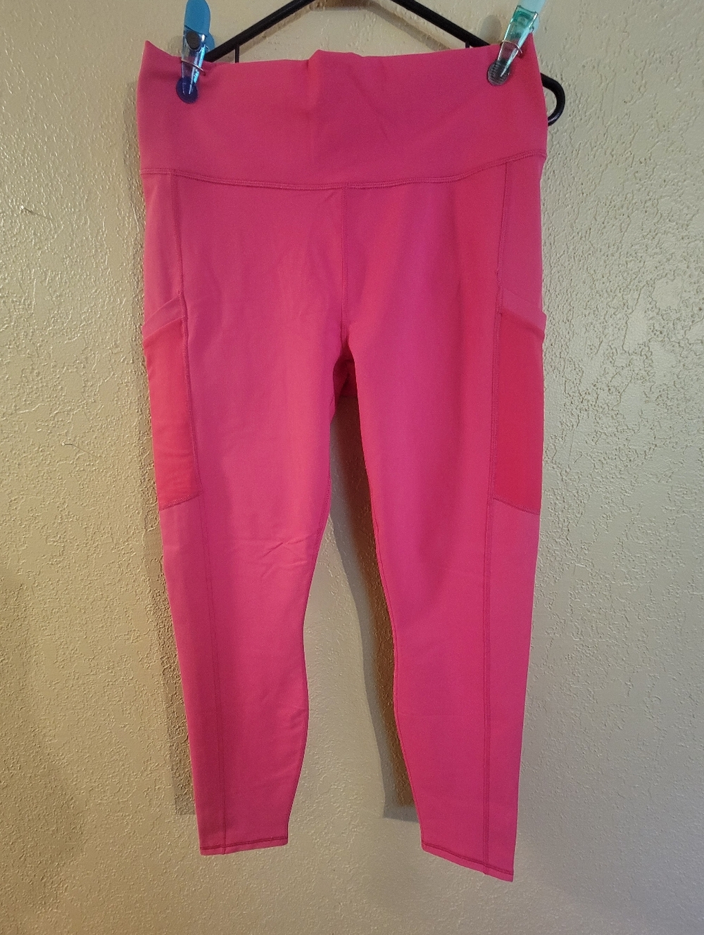 Fabletics Hot Pink High-Waist Leggings with Side Pockets